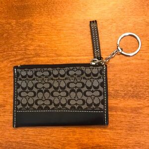 Coach Black and Gray Key Chain and Credit Card/Cash Holder